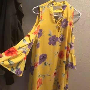 Yellow flowered dress, worn once for Easter
